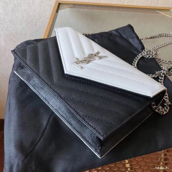 CHAIN MATELASSÉ CASSANDRE WALLET YSL 0808